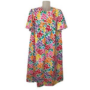 Vintage DAVID‎ BROWN  I.MAGNUM Colorful Zip Up Caftan Patio Dress size M unworn